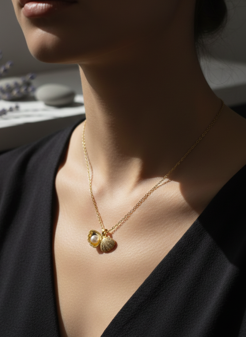 SHELL & PEARL CHAIN PENDENT