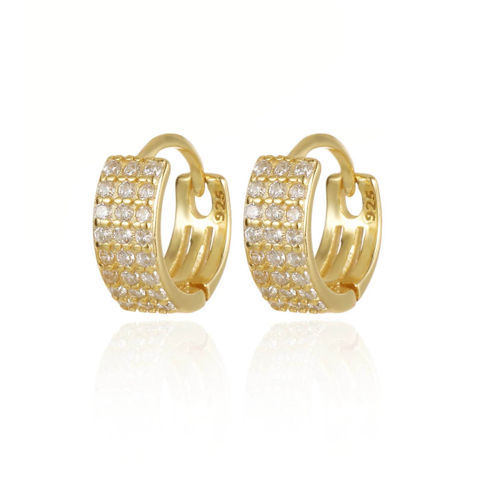 TRIPPLE PAVE EARRINGS