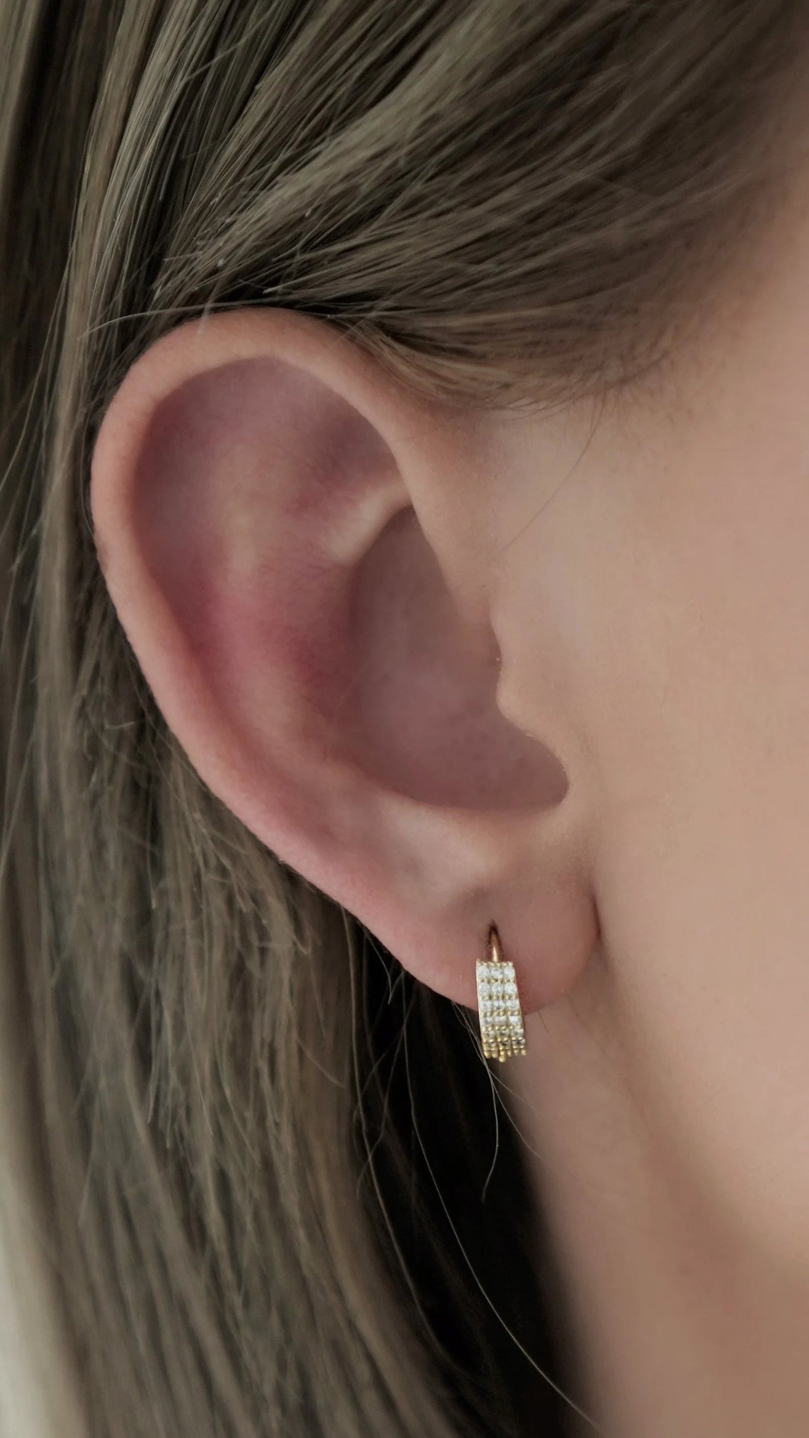 TRIPPLE PAVE EARRINGS